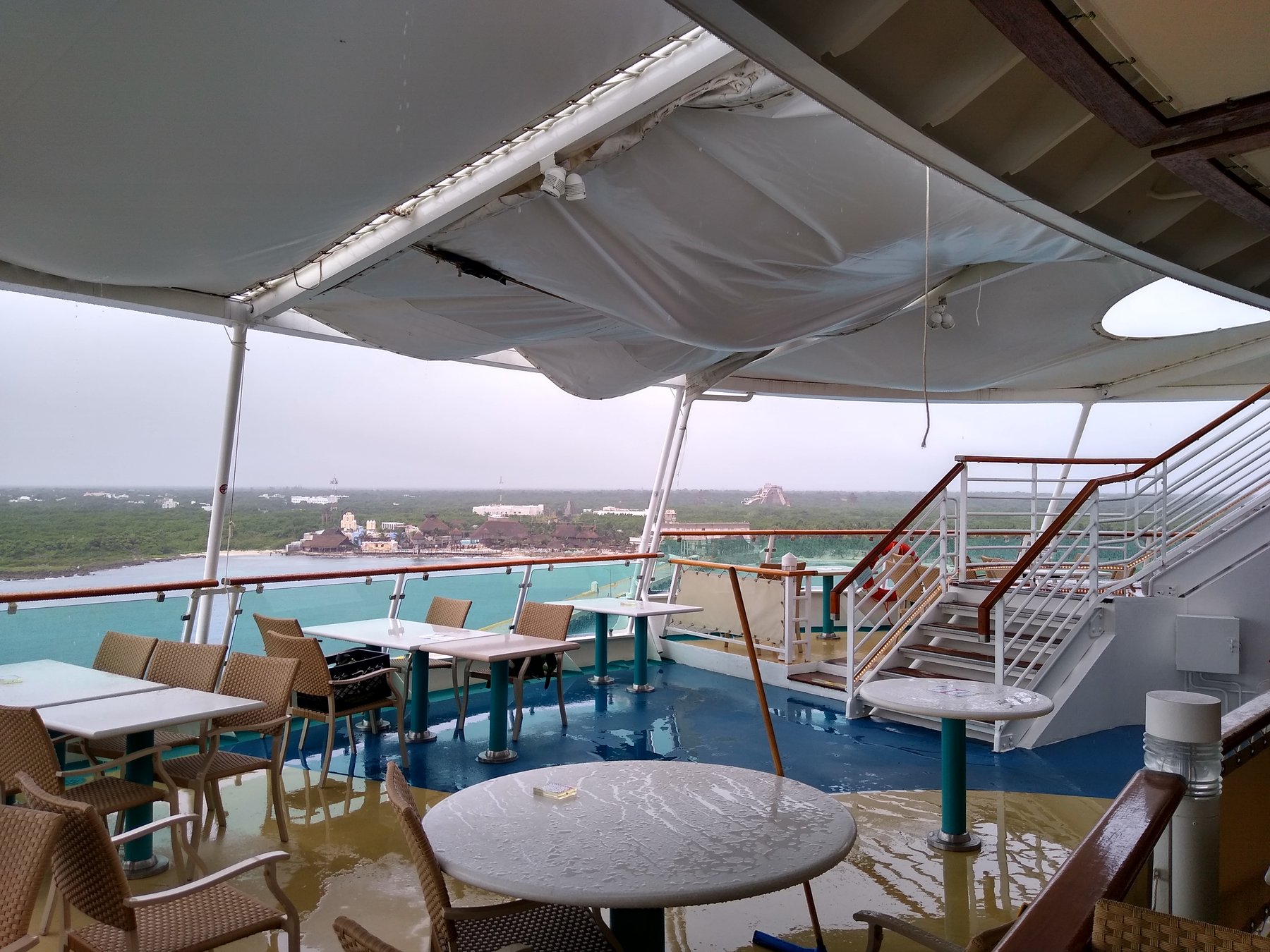 View of Costa Maya from the cruise ship before departure.