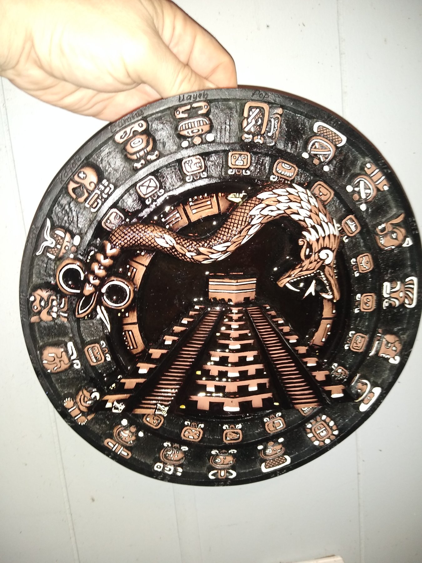 Mayan calendar plaque purchased in Costa Maya.